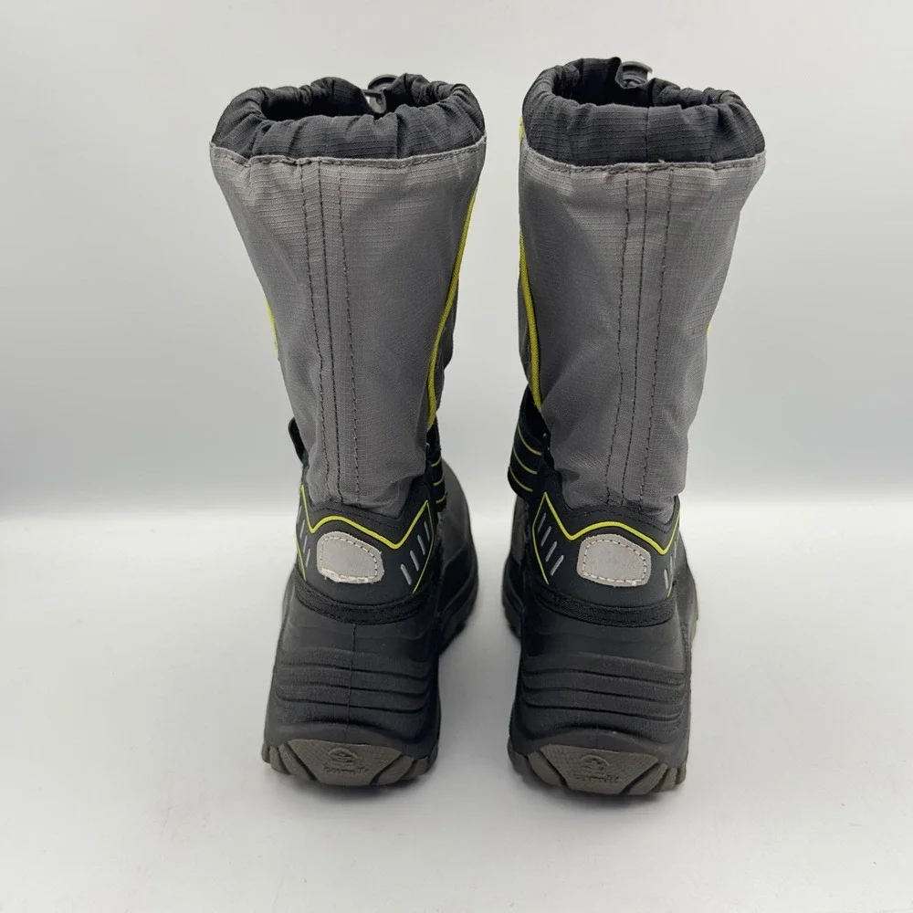 Kamik Kids Grey Yellow Waterproof Insulated Snow Boots Size 3 Made in Canada‎